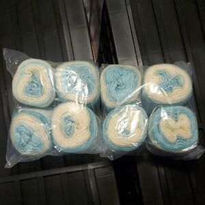 Yarn In Blue and Cream